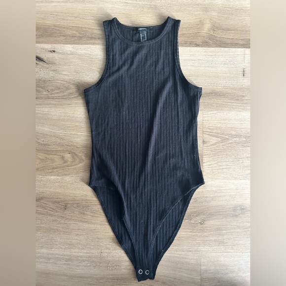 Forever 21 Woman’s Black Ribbed Sleeveless Bodysuit - S- USED - Picture 1 of 5
